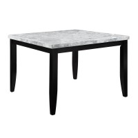 AcME Hussein cOUNTER HEIgHT TABLE WMARBLE TOP Marble Top Black Finish DN01444D0102H71F38