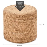 Wimarsbon Ottoman Poof Natural Seagrass Poufs Hand Weave Round Footstool Pouffe Accent Chair Sitting Braided Footrest Wjute