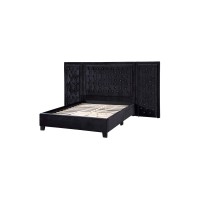 Acme Damazy Queen Bed In Black Velvet