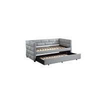 Acme Ebbo Daybed And Trundle In Gray Fabric