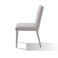 Hal 18 Inch Parson Dining Chair, Fabric Upholstered, Set of 2, Silver, Gray