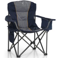 Let'S Camp Folding Camping Chair Oversized Heavy Duty Padded Outdoor Chair With Cup Holder Storage And Cooler Bag, 450 Lbs Weight Capacity, Thicken 600D Oxford