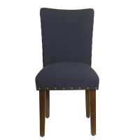 Homepop Classic Parsons Chair With Nailhead Trim Deep Navy Set Of 2