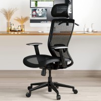 Flexispot Ergonomic Office Chair High Back Mesh Swivel Computer Chair Height Adjustable With Lumbar Support Caster Wheels Deep Black Home Office Desk Chair