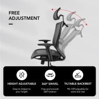 Flexispot Ergonomic Office Chair High Back Mesh Swivel Computer Chair Height Adjustable With Lumbar Support Caster Wheels Deep Black Home Office Desk Chair