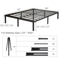 Wulanos Full Size Bed Frame Heavy Duty Metal Frames With Steel Slats Support No Box Spring Needed 16 Inch High Metal Platform