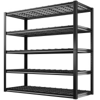 Reibii Storage Shelves 40W Garage Shelving Heavy Duty 2500Lbs 5 Tier Metal Storage Shelves Utility Rack Shelf Industrial Shelv