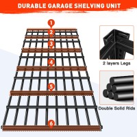 Reibii Storage Shelves 40W Garage Shelving Heavy Duty 2500Lbs 5 Tier Metal Storage Shelves Utility Rack Shelf Industrial Shelv