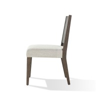 Lan 19 Inch Rubberwood Side Dining Chair, Upholstered, Set of 2, Brown