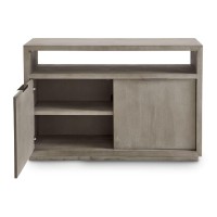 Jose 54 Inch Wood TV Entertainment Center Console, 2 Cabinets, Light Gray