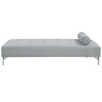 74 Inch Fabric Sofa Daybed, Tufted, 1 Bolster Pillow, Gray