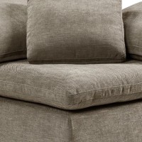 Scott 45 Inch Modular Corner Sofa Seat with Pillow Back, Fabric, Beige