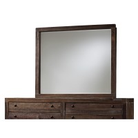 42 Inch Cas Sengon Tekik Wood Dresser Mirror, Rough Hewn, Brown