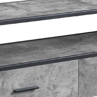 Ish 39 Inch Entertainment Center TV Stand, 2 Drawers, Wood, Gray, Black