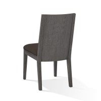 Axel 38 Inch Mahogany Wood Dining Chair with Panel Back, Gray