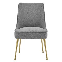 Cedric Fabric Dining Side Chair Gold Legs Set of 2