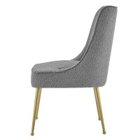 Cedric Fabric Dining Side Chair Gold Legs Set of 2