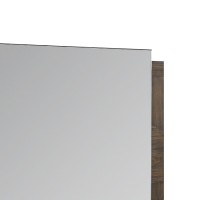 45 Inch Dee Rectangular Dresser Mirror, Wood Accents, Oat Brown