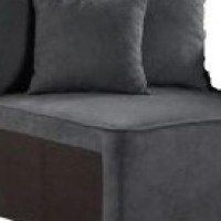 29 Inch Modular Chair, Pocket Coil, 2 Pillows, Dark Charcoal Gray