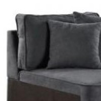 29 Inch Modular Chair, Pocket Coil, 2 Pillows, Dark Charcoal Gray