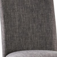 26 Inch Fabric Counter Height Dining Chair, Wood Legs, Gray