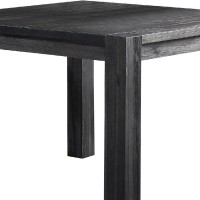 54 Inch Pim Acacia Wood Counter Table, Thick Block Legs, Graphite Gray