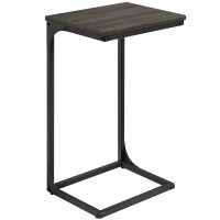 Vasagle C-Shaped End Table, Side Table For Sofa, Couch Table With Metal Frame, Small Tv Tray Table For Living Room, Bedroom, Ebonized Oak Finish And Black