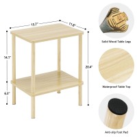 Apicizon 2 Tier End Table Boho Side Table With Storage Shelf Nightstand Bedside Table For Small Spaces Bedroom Living Room