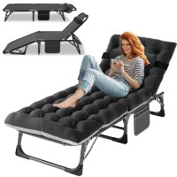 Aboron Patio Lounge Chair 3In1 Folding Heavy Duty 500Lb Loading Chaise Chair Adjustable Portable Chair For Home Garden Beach O