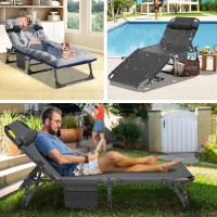 Aboron Patio Lounge Chair 3In1 Folding Heavy Duty 500Lb Loading Chaise Chair Adjustable Portable Chair For Home Garden Beach O