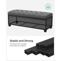 Songmics Storage Ottoman Bench Foot Rest With Legs 157 X 433 X 157 Inches End Of Bed Bench Storage Chest Load Up To 660