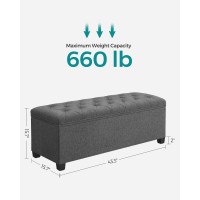 Songmics Storage Ottoman Bench Foot Rest With Legs 157 X 433 X 157 Inches End Of Bed Bench Storage Chest Load Up To 660