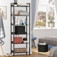 Furologee 6Tier Bookshelf Tall Bookcase With 2 Drawers Storage Organizer Industrial Display Free Standing Shelf Units Wood A