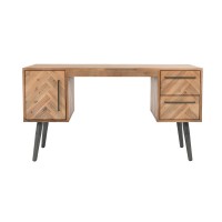 Soren Natural Brown Oak Wood Desk by Kosas Home