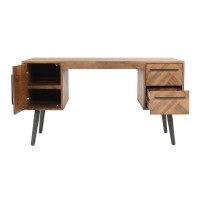 Soren Natural Brown Oak Wood Desk by Kosas Home