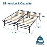 Zinus Smartbase Essential Mattress Foundation With Bamboo Slats Metal Platform Bed Frame Sustainable Bamboo Slat Support No B