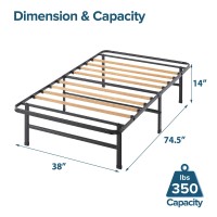 Zinus Smartbase Essential Mattress Foundation With Bamboo Slats Metal Platform Bed Frame Sustainable Bamboo Slat Support No B