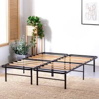 Zinus Smartbase Essential Mattress Foundation With Bamboo Slats Metal Platform Bed Frame Sustainable Bamboo Slat Support No B