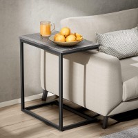 Pipishell C Shaped End Table 27 Inches High, Side Table For Couch Slide Under, C Table Sofa Side End Table For Living Room