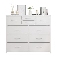 Lumtok 10Drawer Dresser Fabric Storage Dressers Drawers For Bedroom Hallway Nursery Closets Steel Frame Wood Top Easy Pu