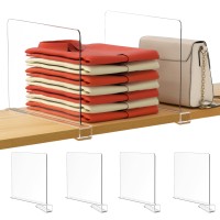 Hblife 12 Inches Tall Extra Tall Version Clear Shelf Dividers 4 Pack Purse Organizer For Closet Perfect For Sweater Shirts