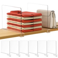 Hblife 12 Inches Tall Extra Tall Version Clear Shelf Dividers 6 Pack Purse Organizer For Closet Perfect For Sweater Shirts