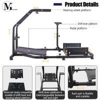 Minneer Extensible Driving Simulator Cockpit With Red Racing Seat Fits For Logitech/Thrustmaster/Fanatec G27/G29/G920/G923/T248 Gaming Steering Wheel Stand(Wheel,Pedal,Handbrake Not Included)