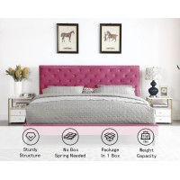 King Upholstered Platform Bed Frame With 48