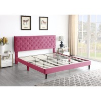 King Upholstered Platform Bed Frame With 48