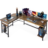 Coleshome 59 L Shaped Gaming Desk Corner Computer Sturdy Home Office Table Writing Larger Workstation Vintage