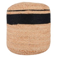 Yves 100 Jute 15 Wide Round Natural Pouf by Kosas Home