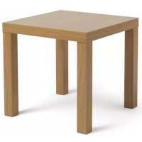 Home Stuff Side Coffee Table With Classic Design, Bed Side Table, End Table, Light Weight, Small Square Stylish Table For Office, Living Room, Small Square Side Table, 55X55X45 Cm (Oak)