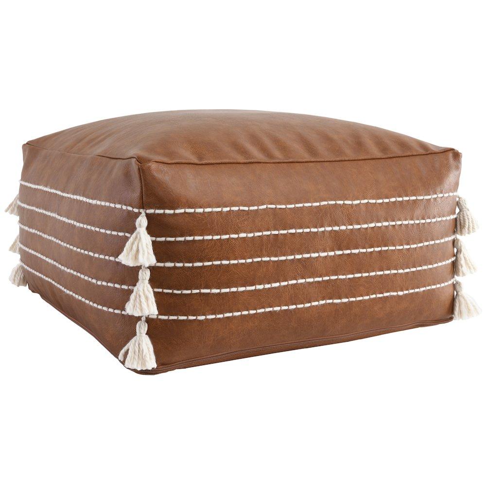 24 Vegan Leather Brown Pouf