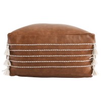 24 Vegan Leather Brown Pouf